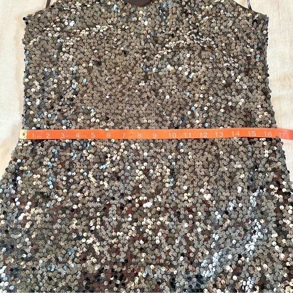 Express Women’s Silver Sequin Slip Mini Dress Sz S EUC - Picture 11 of 13
